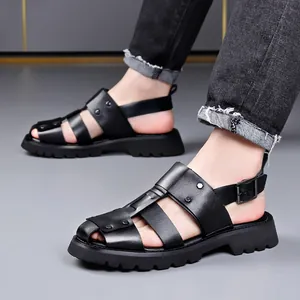 Romeinse heren sandalen met dikke zool en verstelbare gesp
