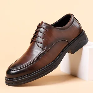 Elegant men's brown leather dress shoes for formal business or wedding attire