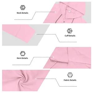 Detailansichten des rosa Leinen-Cardigans mit Kapuze für Herren, Stoff und Verarbeitung