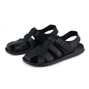 Men Summer Roman Sandals Breathable PU Leather Hollow Out Soft Sole Comfortable Beach Casual Walking Shoes For Men
