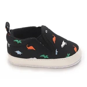 Comfortable soft sole baby walker shoes with colorful dinosaur print for infant boys