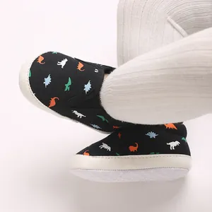 Infant boys dinosaur print soft sole canvas walking shoes for 0-1 year old babies