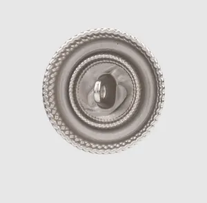 Back view of professional silver metal shank button for high-end suits and coats