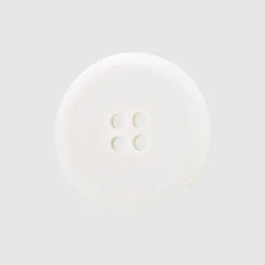 Minimalist white eco-friendly cotton button with a classic four-hole design for linen clothing