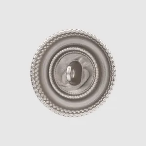High-quality silver metal shank button with elegant beaded edge design for suits and coats
