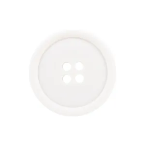 Classic minimalist white round 4-hole eco-friendly cotton button for linen clothing