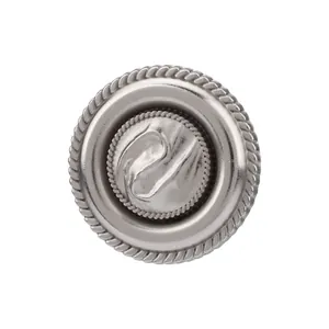 Elegant silver metallic button with braided edge for high-end designer suits and winter coats