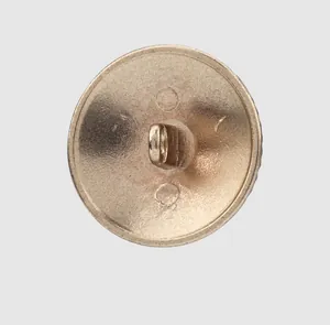 Detailed back view of a high-end metallic shank button designed for luxury fur coats