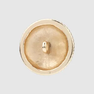 Vintage gold metal shank button featuring a British style wheat pattern design