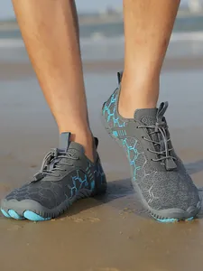 Scarpe da spiaggia grigie e blu traspiranti ad asciugatura rapida per sport acquatici
