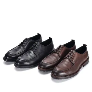 Zapatos derby clásicos de cuero hechos a mano para hombre en elegante negro y marrón