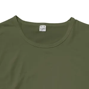Detailed macro shot of the green vest neckline showing the 100% polyester size label