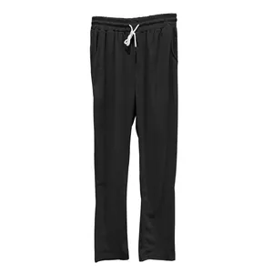 Vue rapprochée du pantalon en velours côtelé noir pour homme avec cordon de serrage