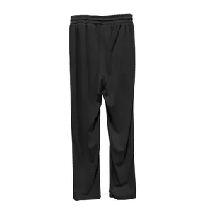 Vue arrière du pantalon décontracté noir pour hommes en velours côtelé large
