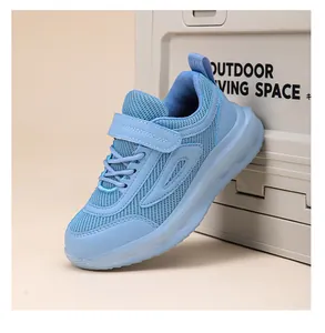 Scarpe da corsa traspiranti in mesh blu per bambini e bambine sneakers nuove 2024
