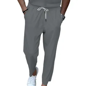 Pantalon décontracté en velours côtelé pour hommes à jambe droite et taille à cordon