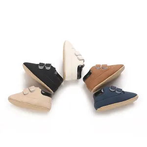 Collection of solid color baby sneakers with velcro straps for infants 0-1 year