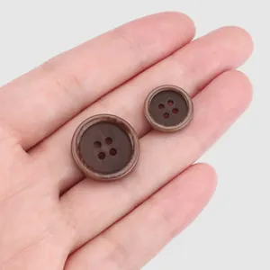 Boutons en noix de Tagua d'Équateur à quatre trous pour costumes d'hommes de luxe
