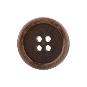 Bouton classique en corozo brun foncé à quatre trous fabriqué en palmier naturel