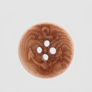 Botones de Nuez de Corozo Natural Grabados con Ancla Redondos de 4 Agujeros para Abrigos Trajes Suéteres Accesorios de Costura de Gama Alta