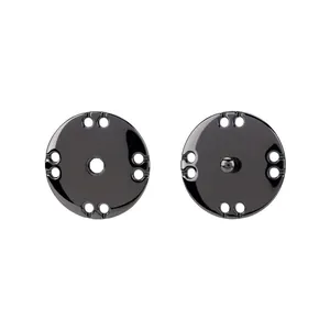 Glänzende schwarze Metalldruckknöpfe für hochwertige Kaschmirmäntel, Set Druckknöpfe