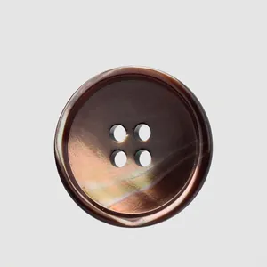 Natural Top Sea Shell Buttons Round Four-Hole Pearl Luster Clothing Buttons For Suits Blazers Shirts Brown Coffee Buttons Luxury Apparel Accessories