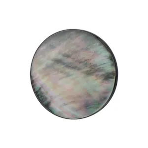 Natural black lip shell button with iridescent pearl finish for dress decoration