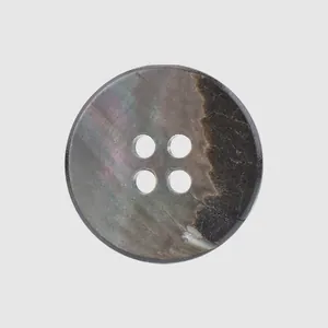 Premium natural black mother of pearl shell button with 4 holes for elegant suits