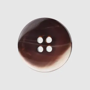 Premium brown seawater shell button with four holes for high-end suits and luxury coats