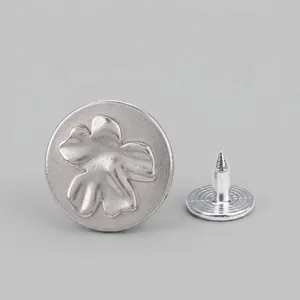 Bouton de Jean Sans Couture Ajusteur de Taille Amovible en Métal Motif Fleur Fixation Instantanée Épingles pour Pantalons