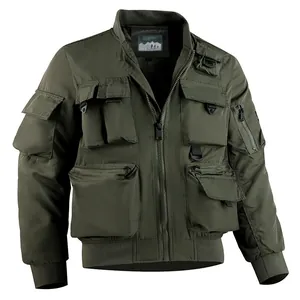 Herren Fliegerjacke Bomberjacke Elasthan Winddicht Multi Tasche Taktische Utility Flight Techwear Top Für Herren Casual