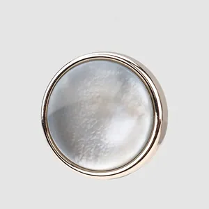 Boutons en Nacre Noire Naturelle Avec Bordure en Métal Électroplaqué de Haute Qualité Boutons de Couture Ronds pour Costumes de Luxe Blazers Manteaux