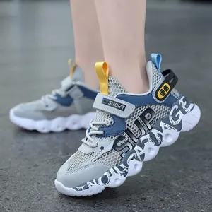 Boys Summer Mesh Sneakers Lightweight Breathable Running Shoes For Kids Non-slip Sport Shoes Students Athletic Footwear