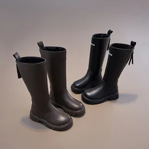 Bottes hautes Martin pour enfants style britannique avec zip arrière et lettres