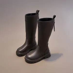 Bottes Martin hautes pour filles style britannique avec fermeture éclair arrière