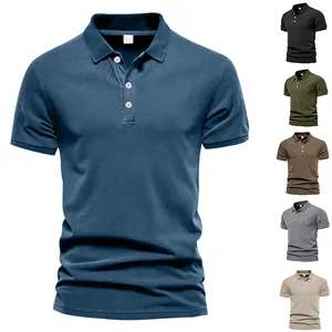 Vorderansicht des Herren-Poloshirts mit mehreren Farbvarianten in der Seitenleiste