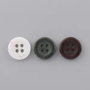 Resin Four-Hole Round Buttons Minimalist Sewing Fasteners For Linen Shirts Polo Suits DIY Apparel Crafting Accessory