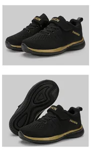 Detailed view of boys' breathable mesh sports shoes with non-slip outsole
