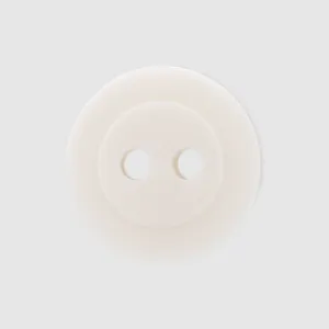 Bottone minimalista rotondo bianco a due fori per cheongsam di seta e lino