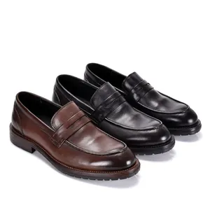 Klassieke herenleren loafers in zwart en bruin, Britse stijl zakelijke vrijetijdsschoenen
