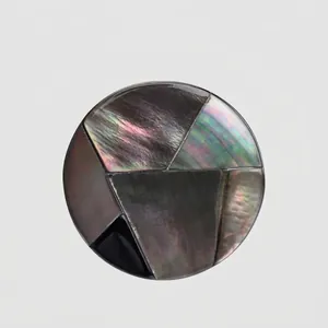 Natural Black Lip Mother of Pearl Shell Buttons High-end Geometric Mosaic Round Button For Coat Suit Apparel Sewing Craft