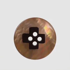 Round Sea Shell Buttons Cross Patchwork 4-Hole Fastener For Overcoat Sweater Suit High-End Decorative Clothing Accessories