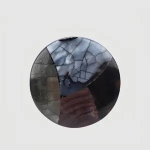 Botoni in Madreperla Nera Naturale Mosaico Patchwork Rotondi per Cappotti Abiti Fai-da-te Cucito Accessorio 21mm