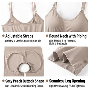 Nahtloser Damen-Body-Shapewear mit verstellbaren Trägern und Lifting-Details
