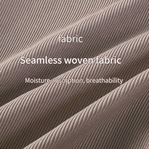 Close-up detail of seamless woven ribbed fabric with moisture absorption and breathability