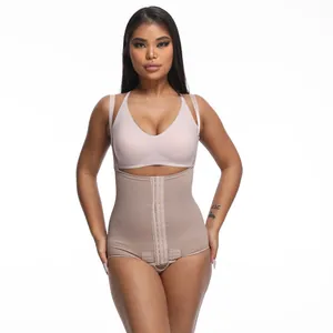 Front view of high-waist tummy control bodysuit shapewear for women body sculpting