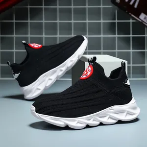 Sneakers a Calzino Fly-Knit per Bambini Traspiranti Leggere Senza Lacci Scarpe Sportive per Ragazzi Ragazze Corsa Casuale Suola a Onde