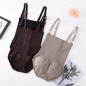 Women's shapewear bodysuits with front hooks and adjustable straps