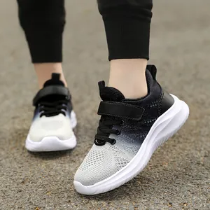 Scarpe da ginnastica leggere per bambini sfumate bianco nero con suola morbida