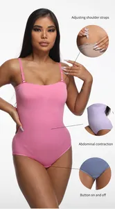 Body gainant rose avec bretelles réglables et contrôle abdominal efficace